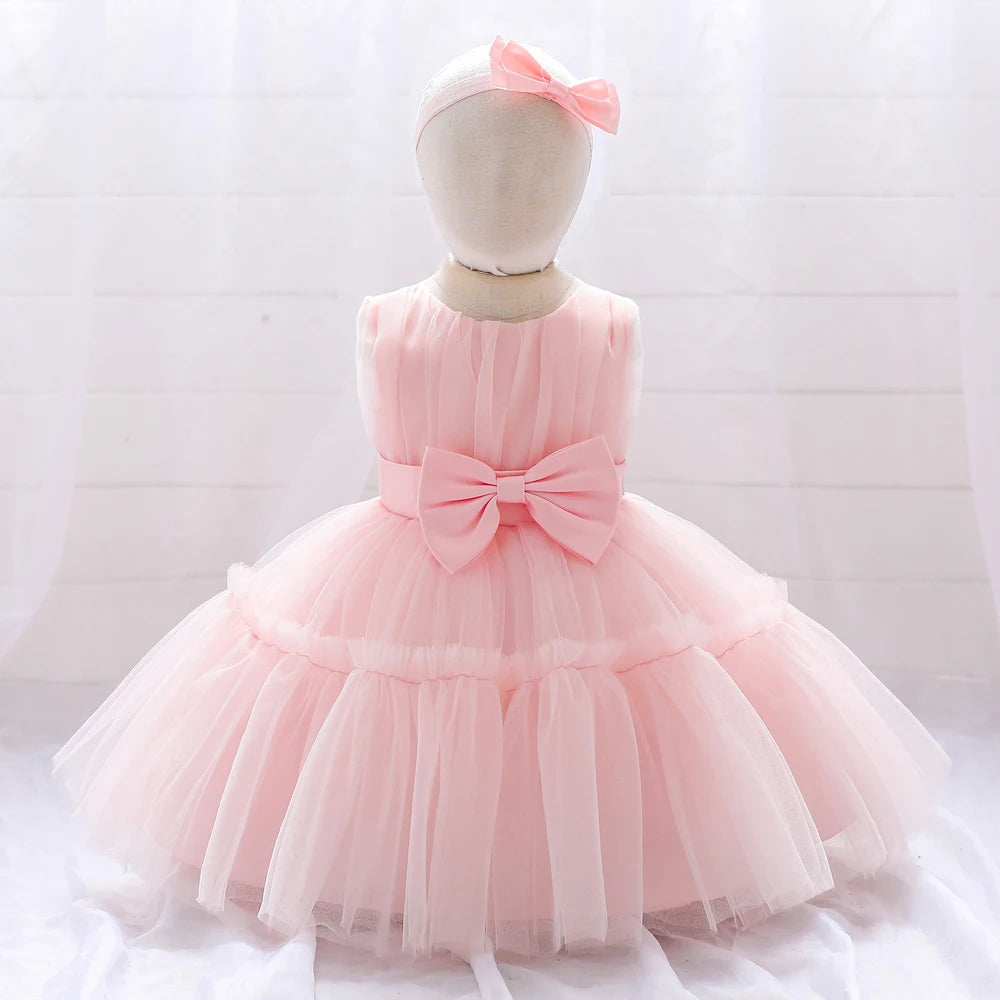 Baby Girls Tulle Ball Gown Dress | Birthday, Baptism & Wedding Party Dress 3M–5Y
