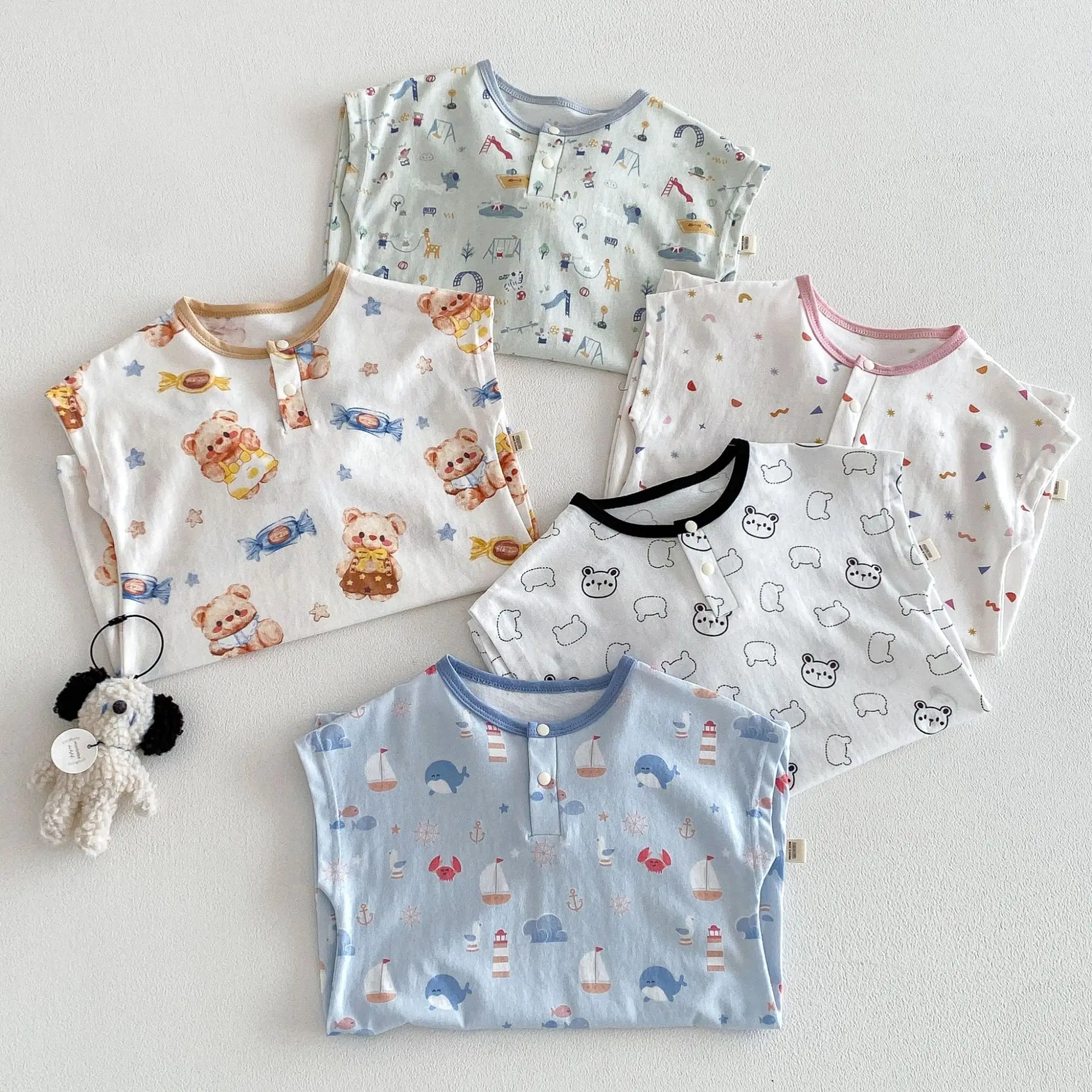 Baby Cartoon Print Summer Romper | Sleeveless Snap Bodysuit 3–24M