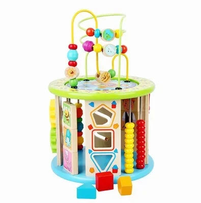 Wooden Bead Stringing Educational Toy – Montessori Intelligence Box for Kids