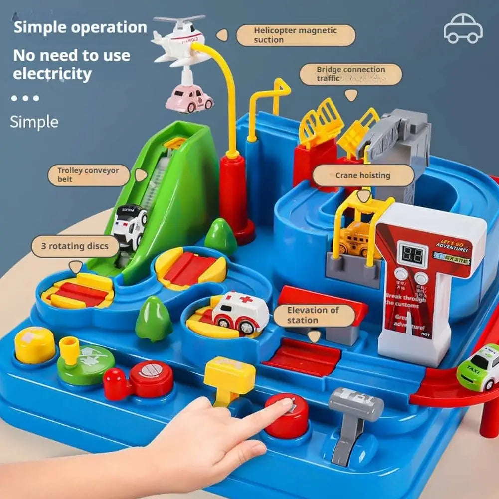 Racing Rail Car Track Set for Kids – Animals & Space Themes