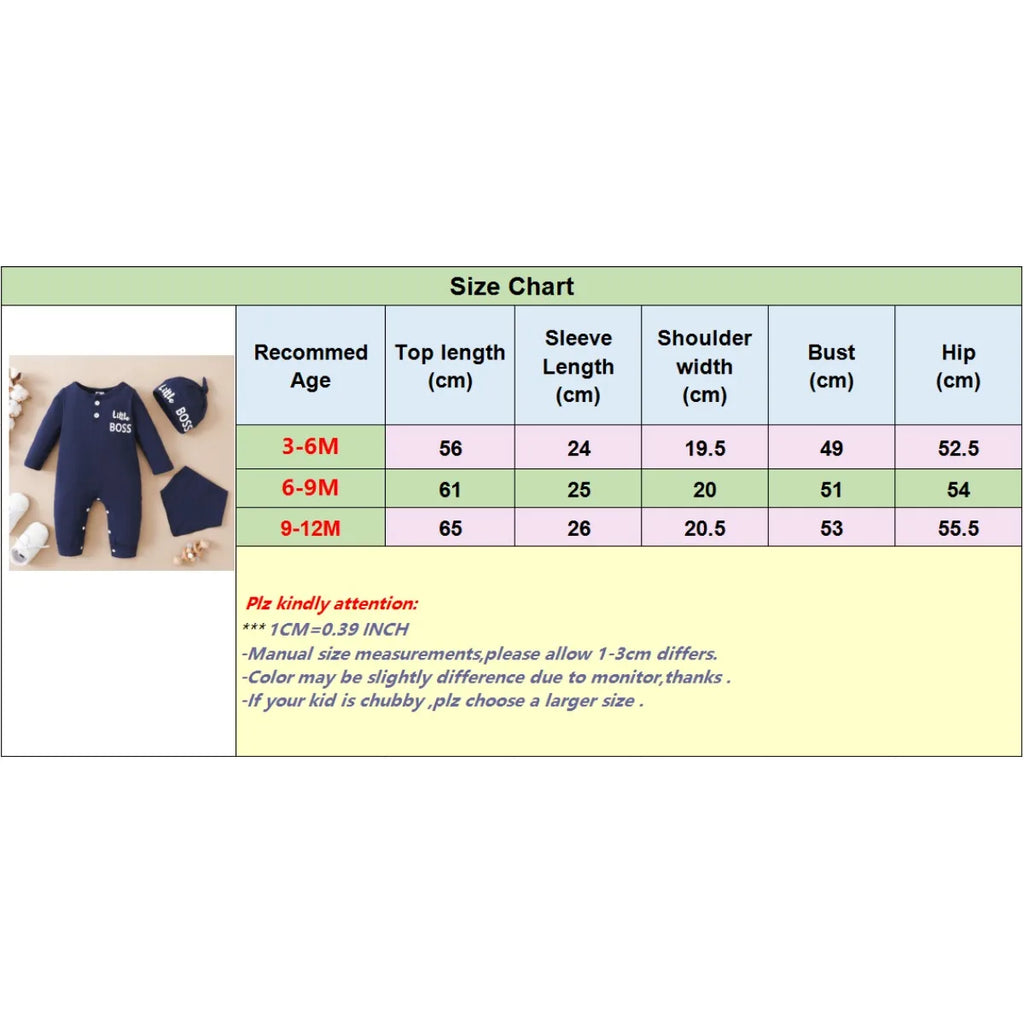 Baby Boy Letter Print Romper with Hat (0-12M)