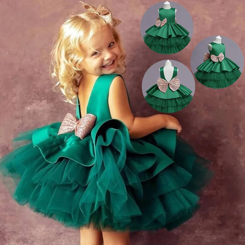 Girls Princess Party Dress | Bow Detail | Ages 1–5