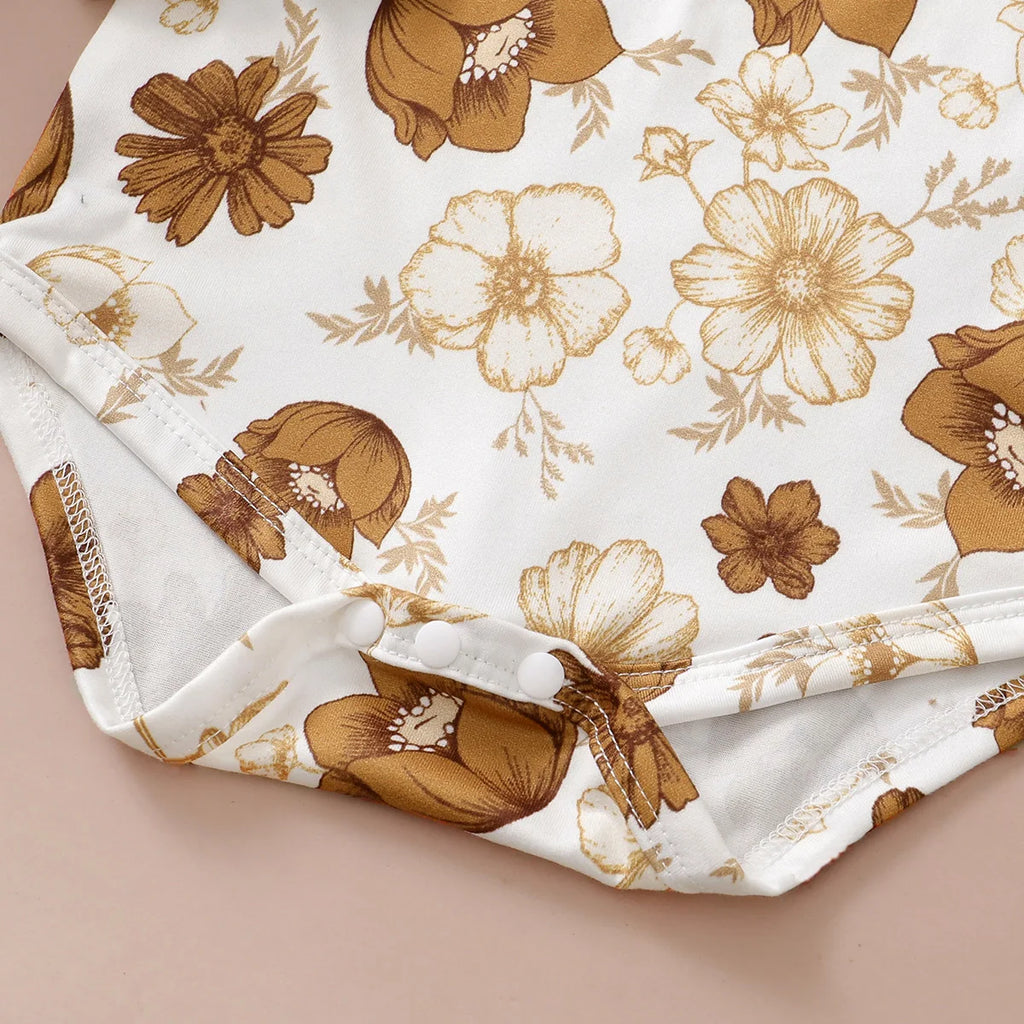 Newborn Baby Girl 3-Piece Floral Outfit Set