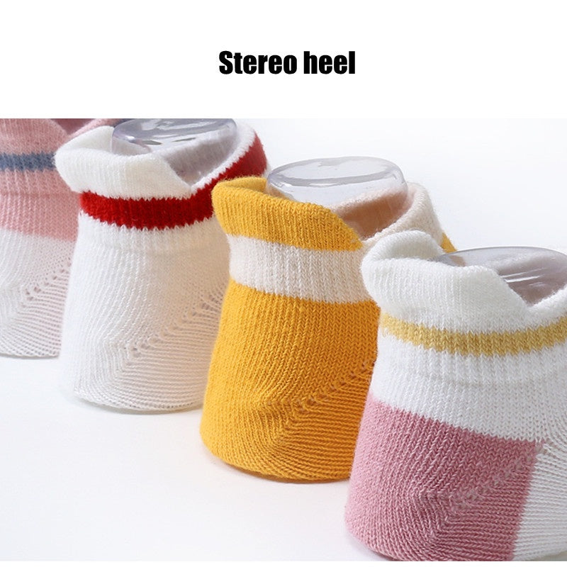 5 Pairs Non-slip Baby Socks Cotton Kids Boy Baby Toddler Girls Summer Children's Socks Winter Spring 0-8 Years Old
