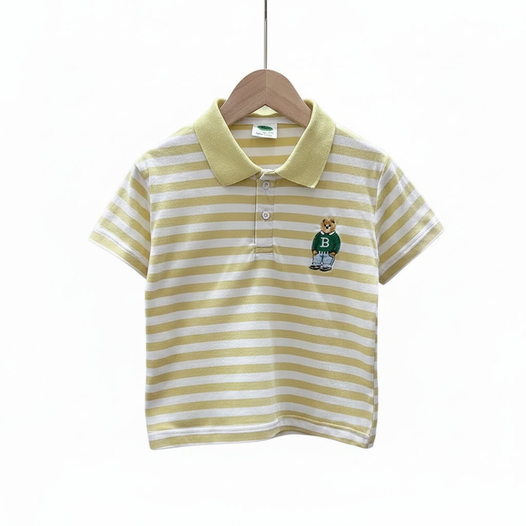 Boys Striped Bear Polo Shirt | Ages 2-6