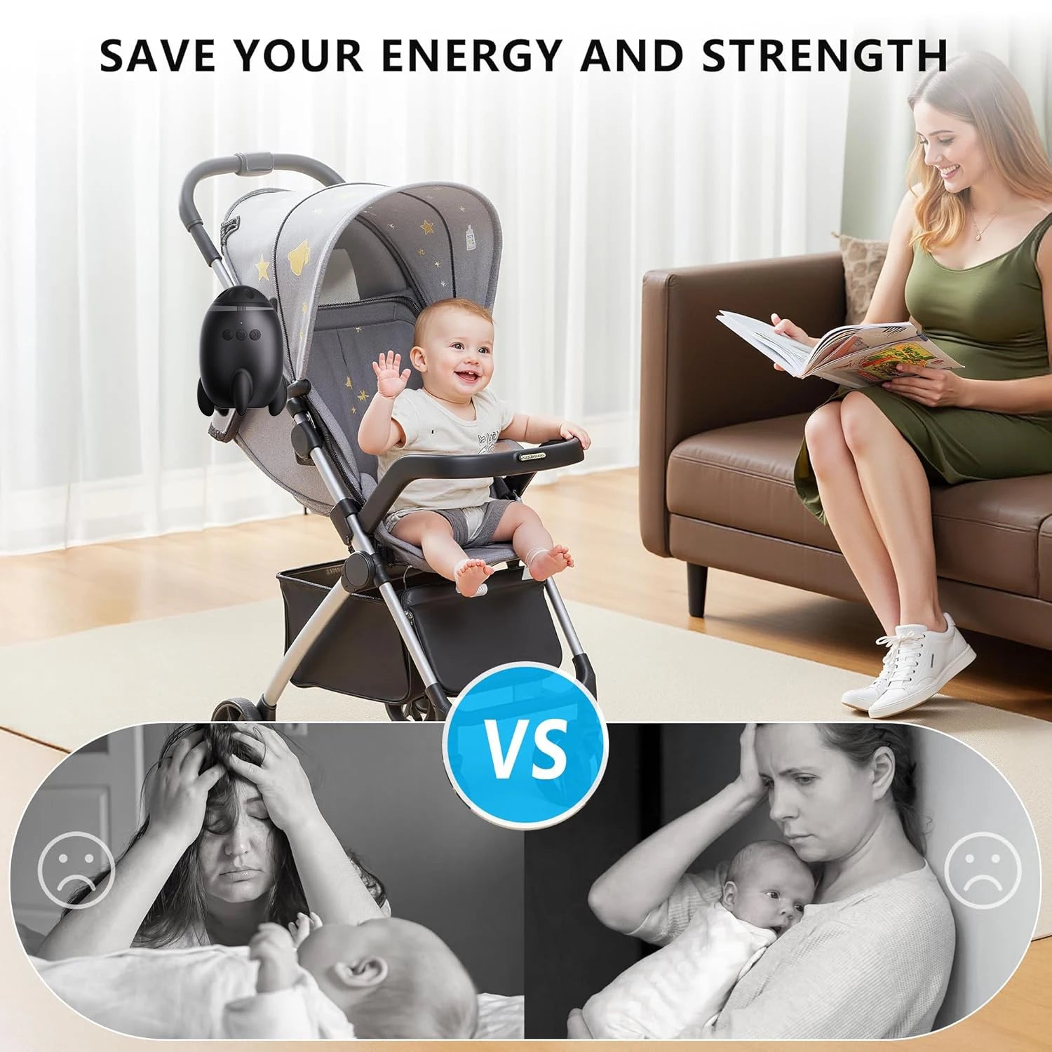 Baby Rocker & Portable Bouncer with Lullaby – Newborn Sleep Aid
