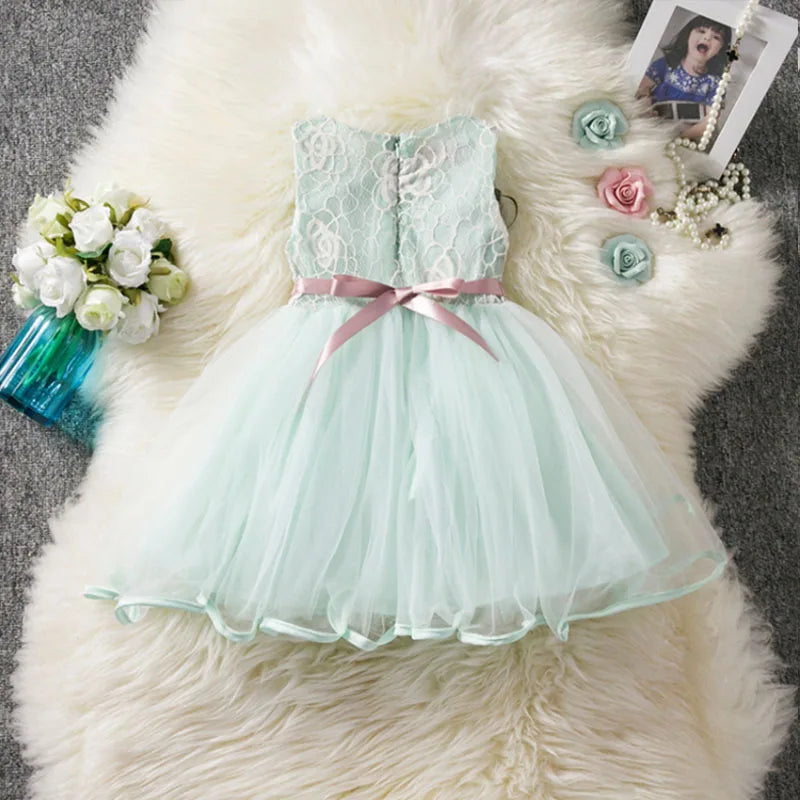 Baby Girls Floral Summer Dress | Sleeveless Ball Gown Party Dress 12M–5Y