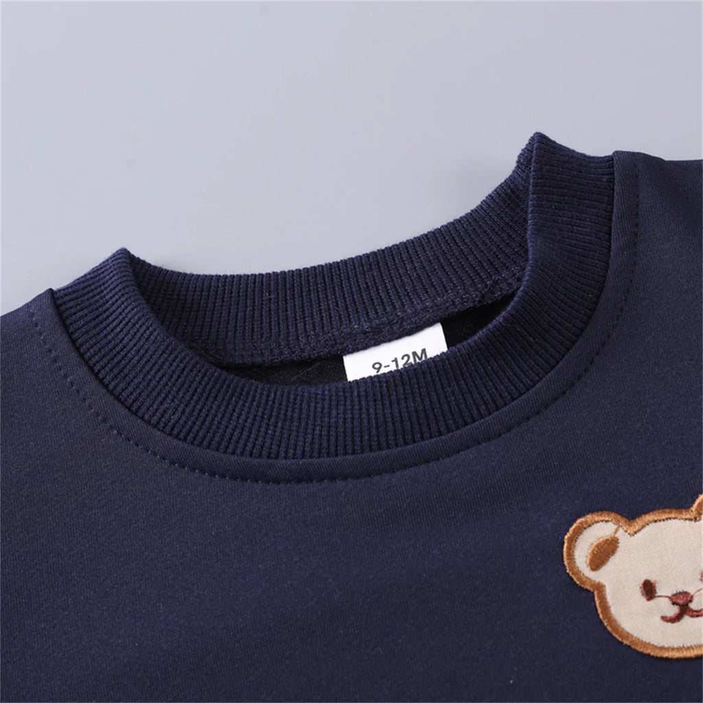 Baby Bear Embroidered Hoodie & Joggers Set