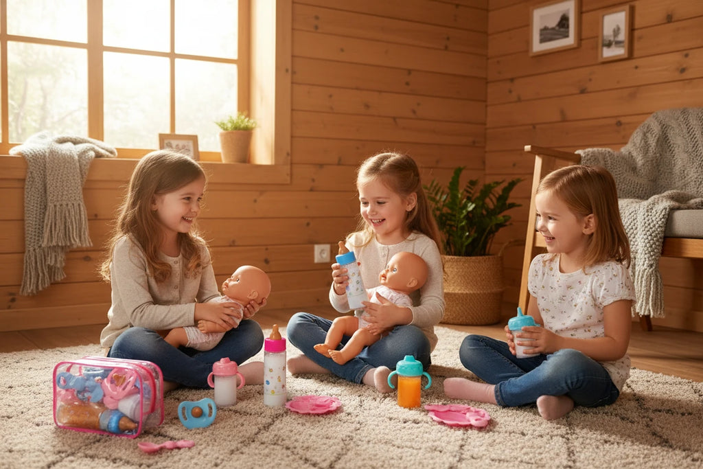 13-Piece Baby Doll Feeding Set – Magic Disappearing Bottles & Pretend Play