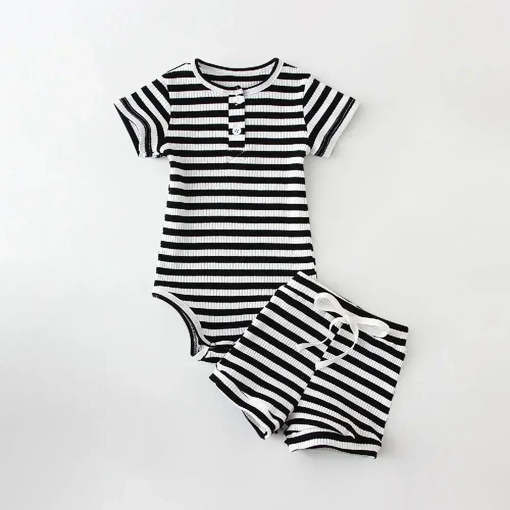 Baby Boy Summer Bodysuit & Shorts Set | 2-Piece Outfit
