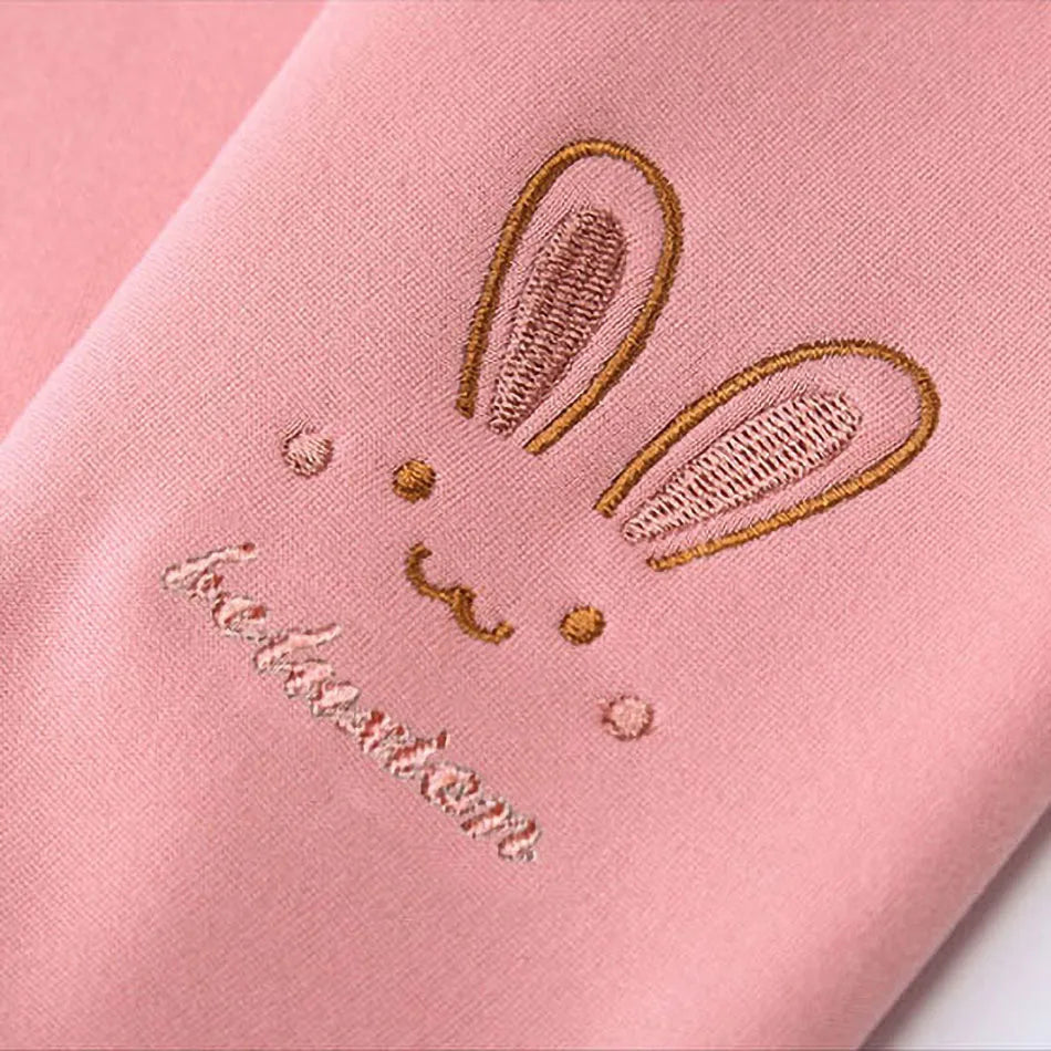 Girls Fleece-Lined Bunny Leggings (3-8Y)