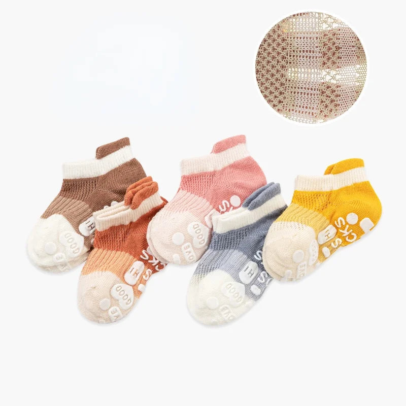 5 Pairs Non-slip Baby Socks Cotton Kids Boy Baby Toddler Girls Summer Children's Socks Winter Spring 0-8 Years Old