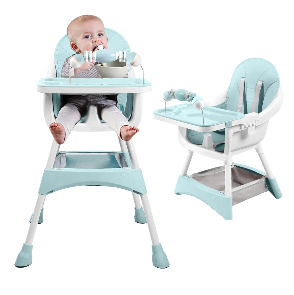 Baby High Chair – Convertible Toddler Dining Chair with Detachable Tray