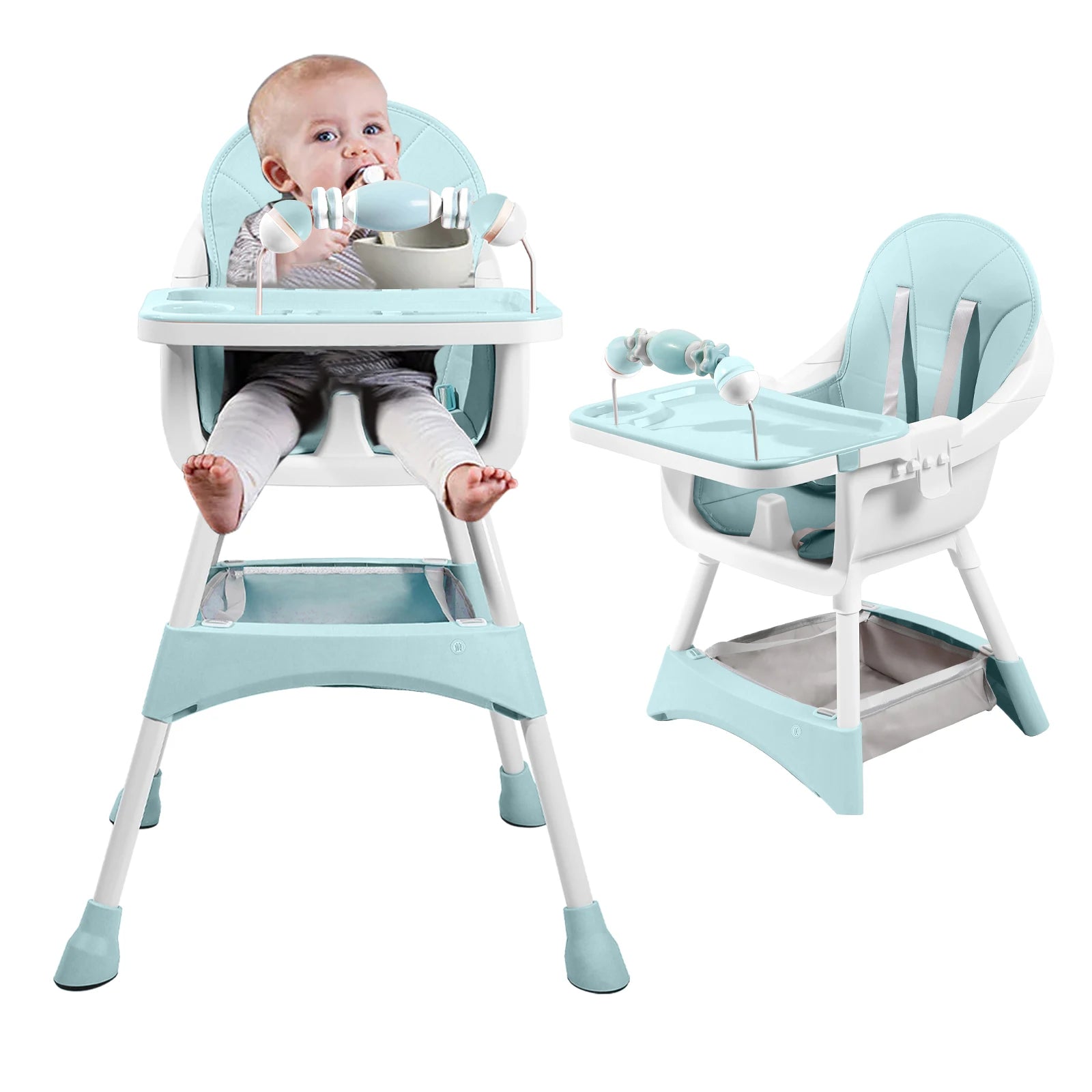 Baby High Chair – Convertible Toddler Dining Chair with Detachable Tray