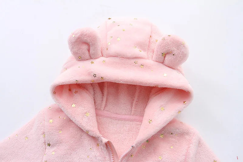 Baby Flannel Romper - Cartoon Print (0-19M)