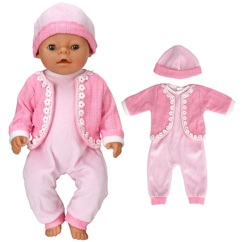 Baby Doll Clothes Set For 40cm Reborn Baby Dolls Rompers Toys Outfits Children Girl Gifts