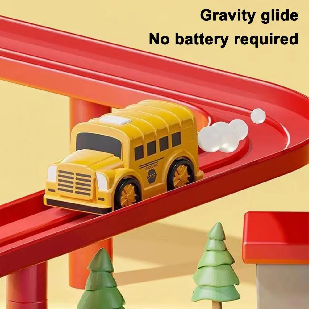 Racing Rail Car Track Set for Kids – Animals & Space Themes
