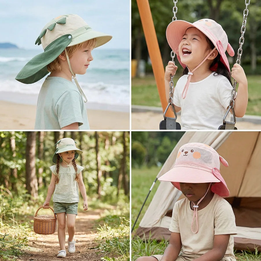 Baby & Kids Summer Knit Bucket Hat – Unisex Sun Protection Cap