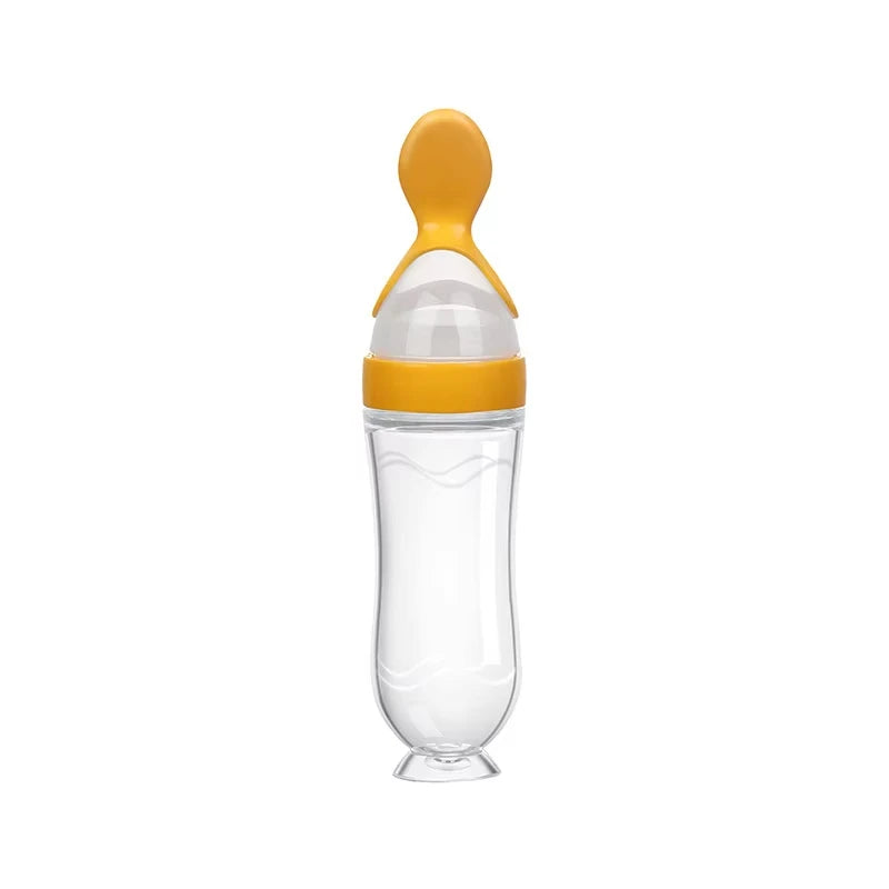 90ML Safe Newborn Baby Feeding Bottle Toddler Silicone Squeeze Feeding Spoon Milk Bottle Training Feeder Food Supplement Tools