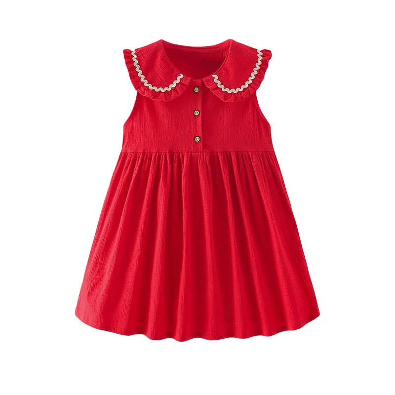 Girls Summer Princess Dress – Sleeveless Animal Print Party Frock