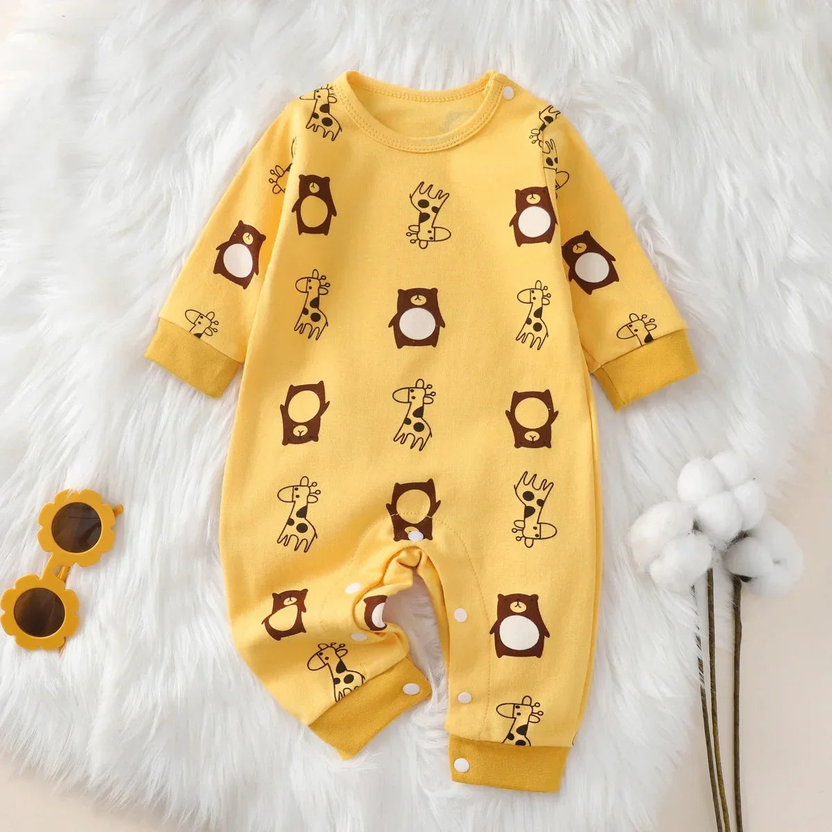 Baby Cotton Romper - Long Sleeve (0-18M)