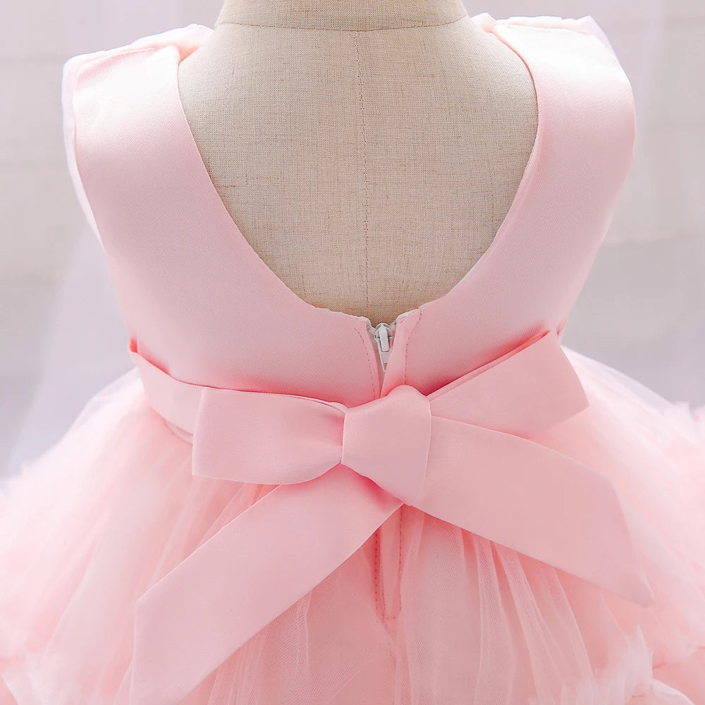 Baby Girls Tulle Ball Gown Dress | Birthday, Baptism & Wedding Party Dress 3M–5Y