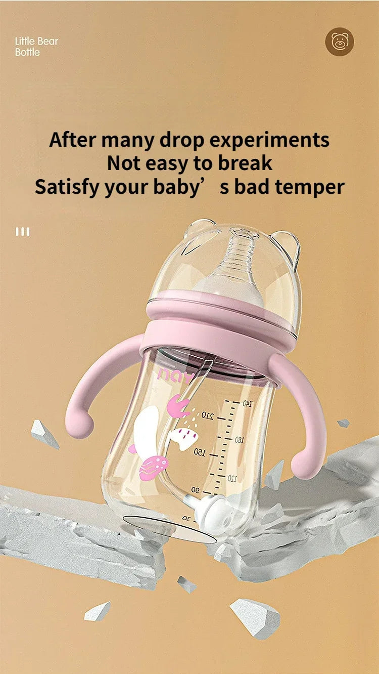 Silicone Baby Bottle with Handle 300ml – BPA-Free Feeding Bottle