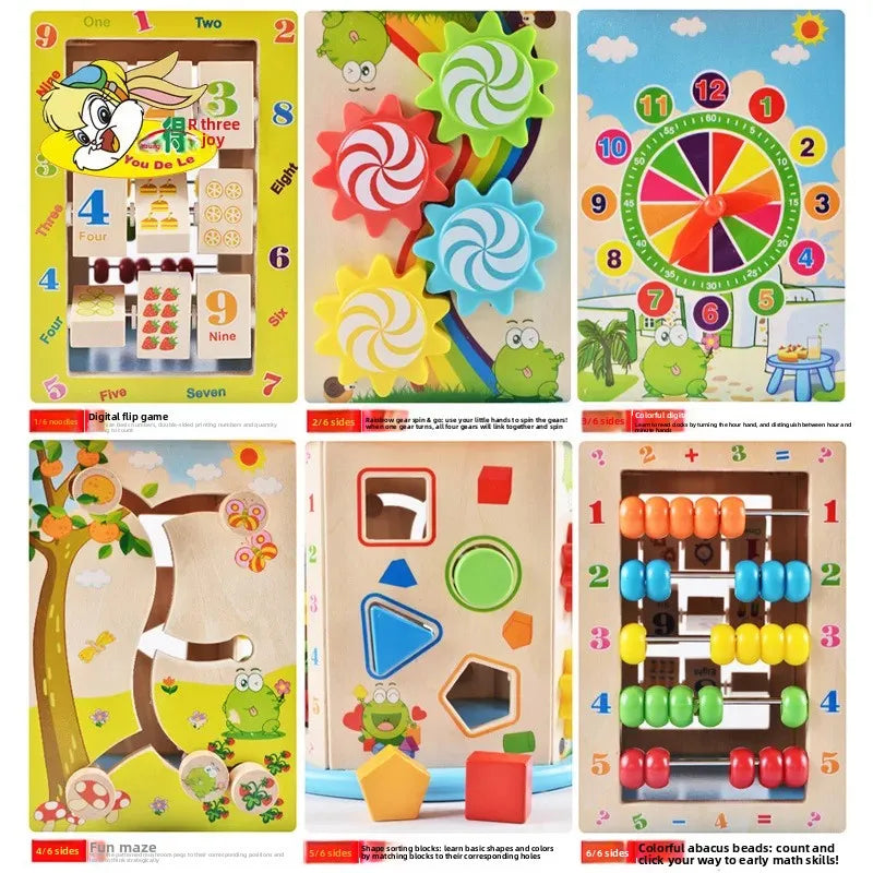 Wooden Bead Stringing Educational Toy – Montessori Intelligence Box for Kids