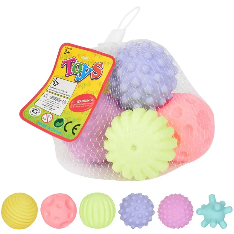 1-6PCS Baby Toys Sensory Balls for Children Hand Touch Ball Soft Massage Training Ball Infant Rattles Development Water Bath Toy