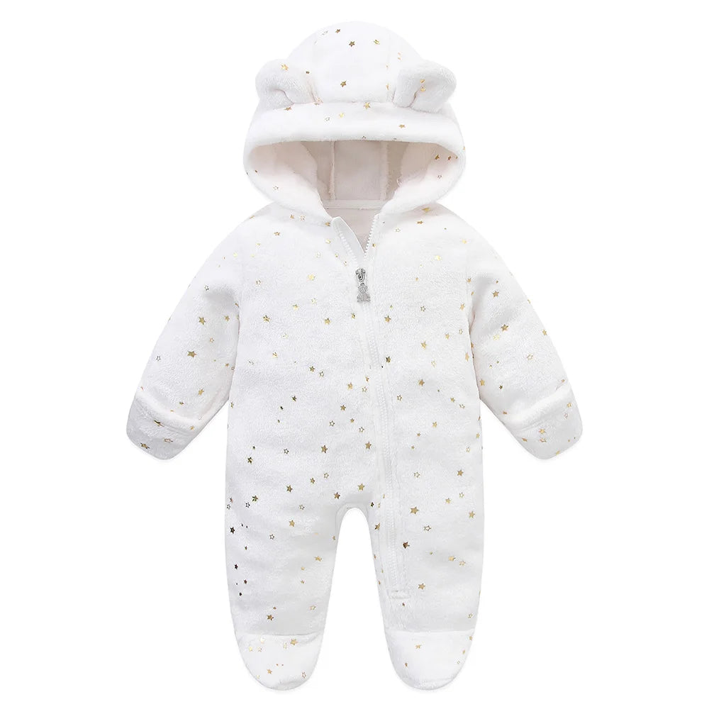 Baby Flannel Romper - Cartoon Print (0-19M)