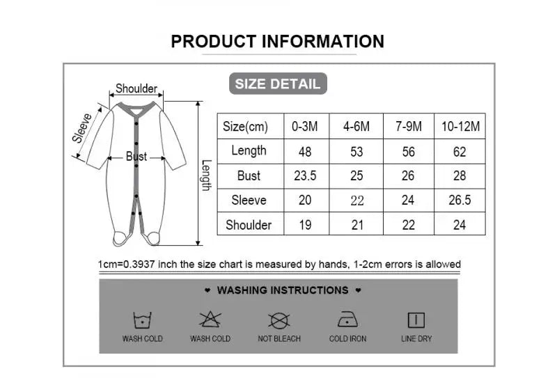 Baby Rompers 3-Pack - Soft Cotton Long Sleeve