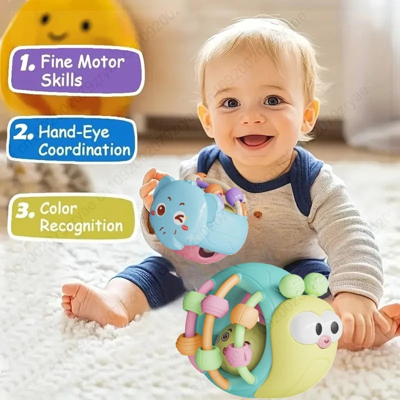 Baby Sensory Rattle Ball Toy – Soft Grip & Teether for 0–12 Months