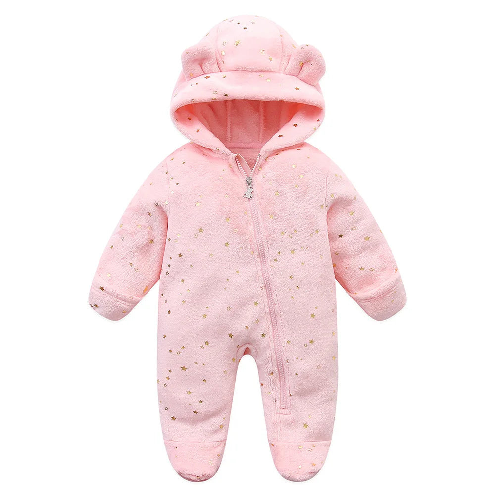 Baby Flannel Romper - Cartoon Print (0-19M)