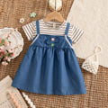 Baby Girls Summer Dress – Striped Cotton Short Sleeve Casual Dress