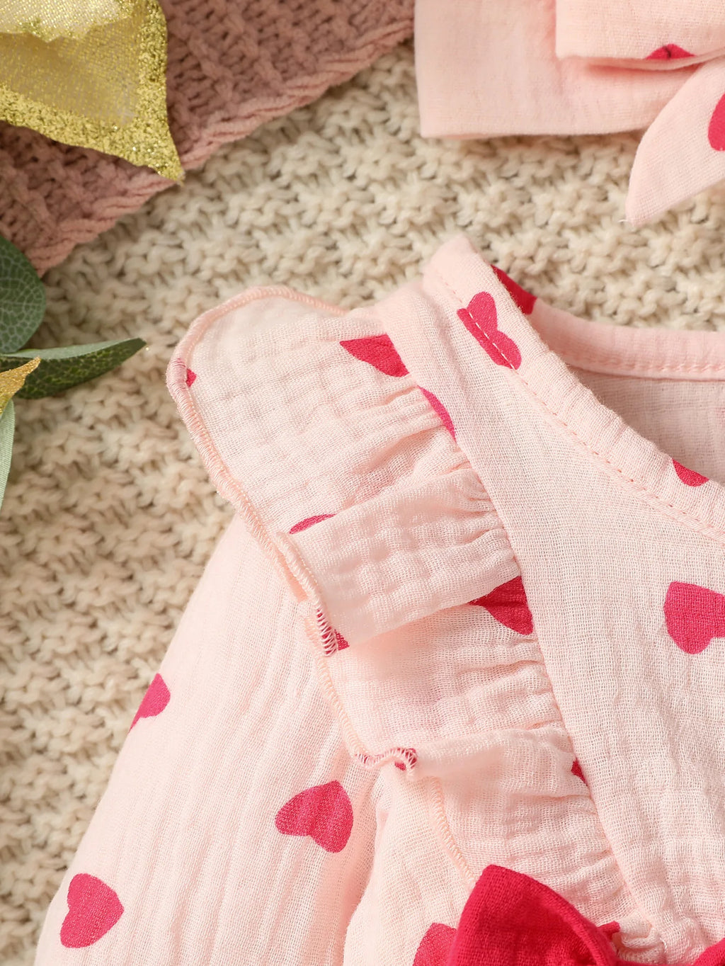 Baby Girl's Floral Jumpsuit with Headband (0–6M)
