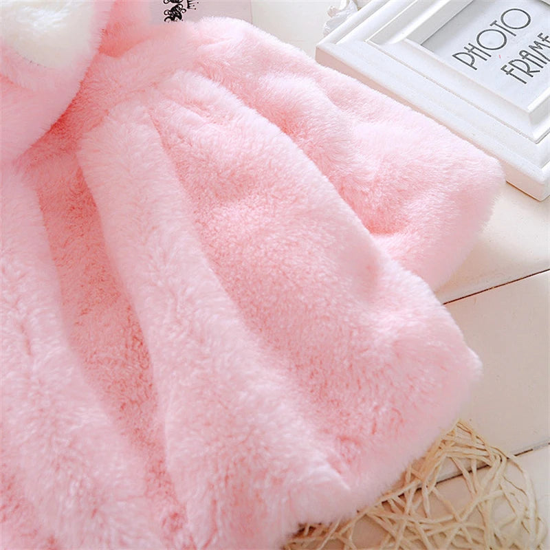 Baby Girls Rabbit Ear Fleece Cape | Autumn Winter | Ages 0–2