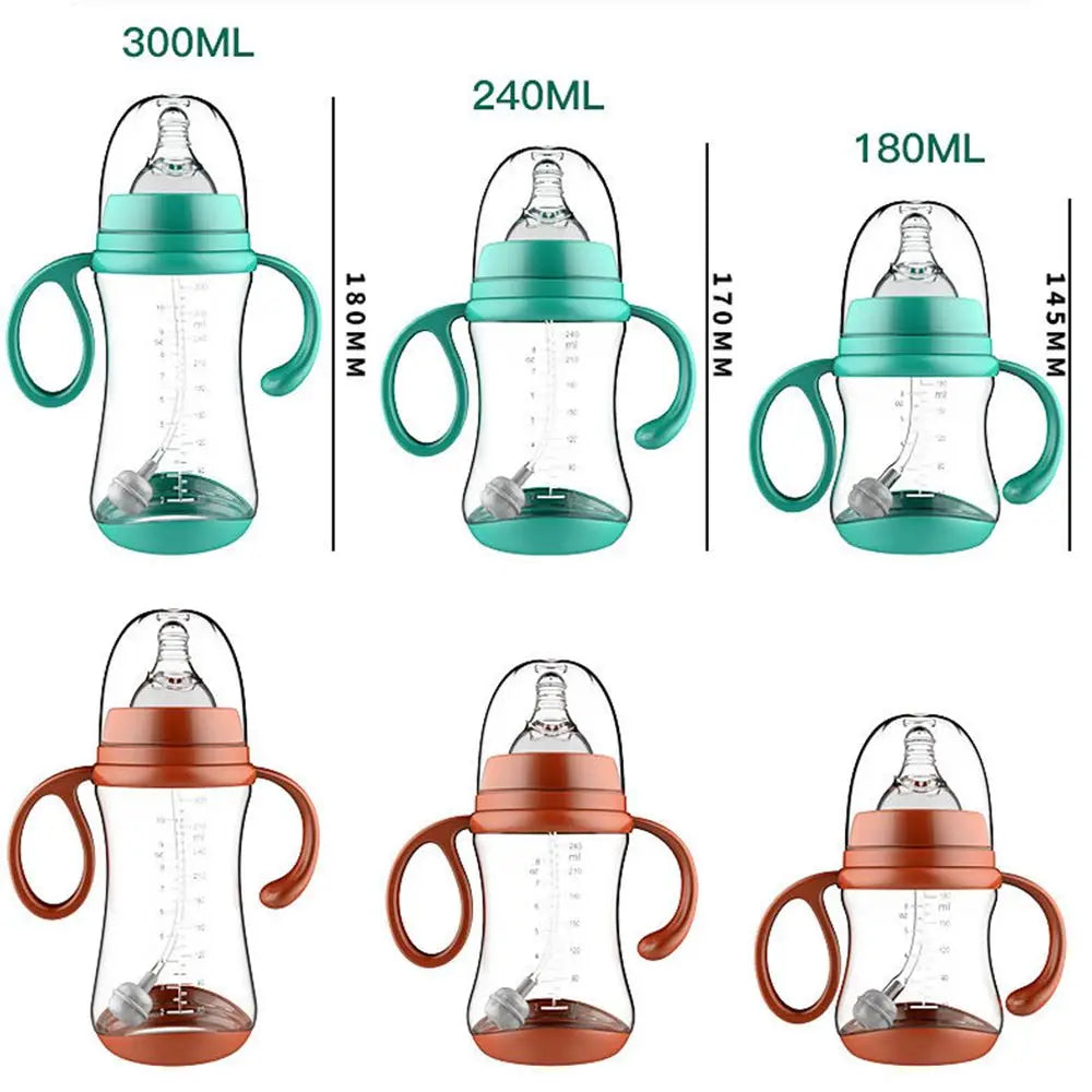 PP Plastic SIlicone Fruit Juice Baby Feeding Newborn Feeder Baby Bottle with Grip Nursing Care Nipple Milk Bottles BPA-free