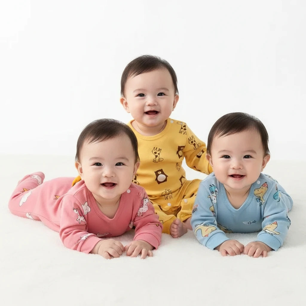 Baby Cotton Romper - Long Sleeve (0-18M)