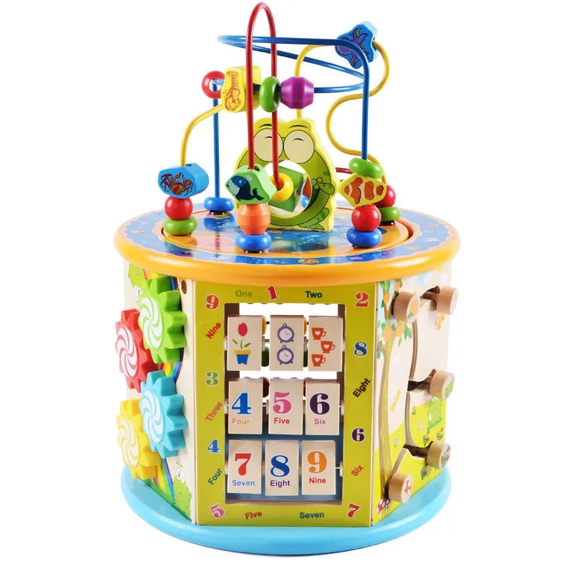 Wooden Bead Stringing Educational Toy – Montessori Intelligence Box for Kids