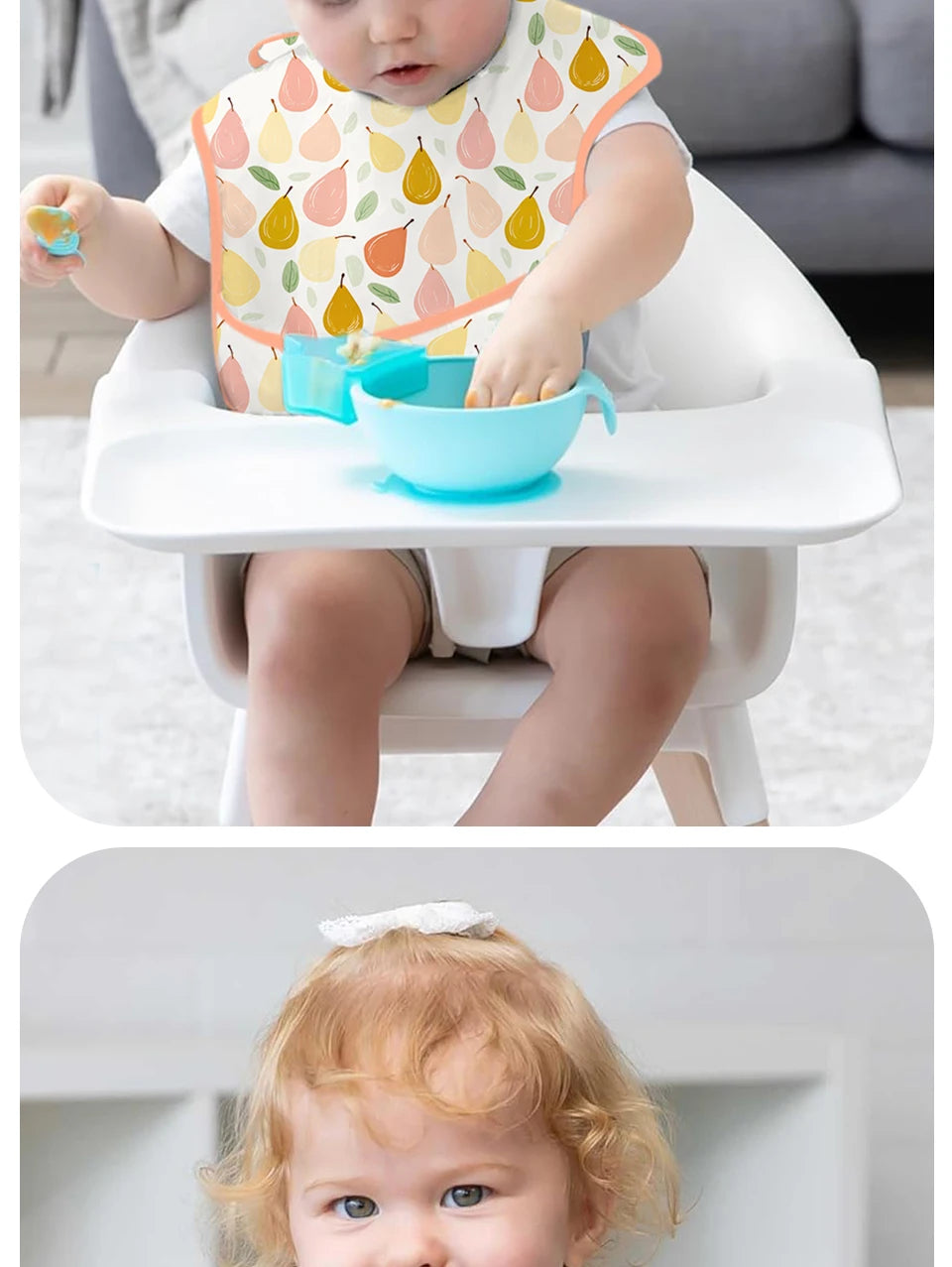 Baby Adjustable Bibs with Pocket – 3 Pack
