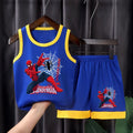 Boys Superhero Basketball Outfit Set – Breathable Mesh Vest & Shorts
