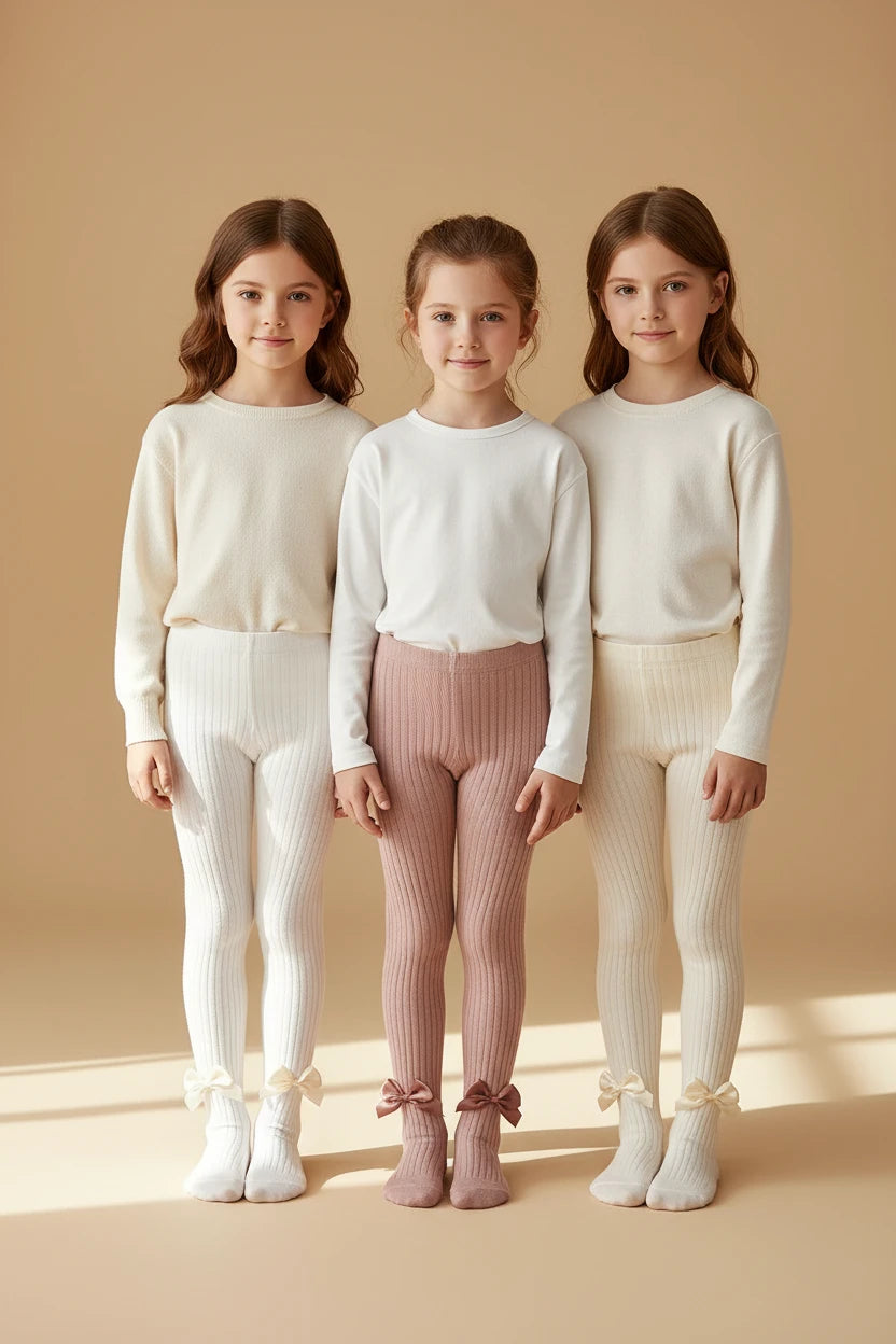 Baby Girls 3-Pack Bowknot Pantyhose | Princess Tights Set