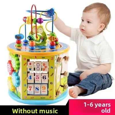 Wooden Bead Stringing Educational Toy – Montessori Intelligence Box for Kids