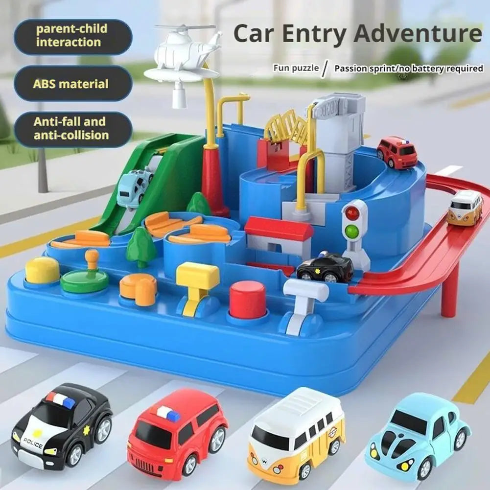 Racing Rail Car Track Set for Kids – Animals & Space Themes