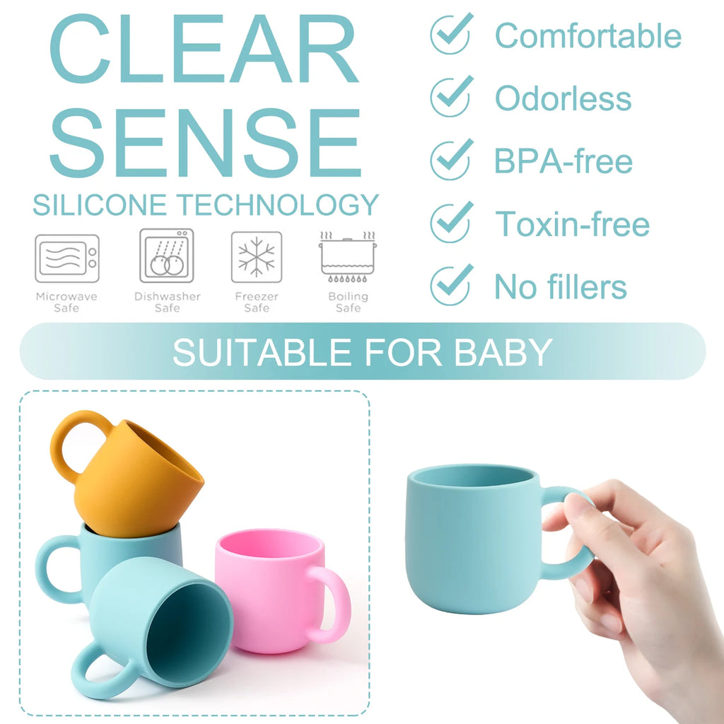 Silicone Baby Feeding Cup with Handle | 200ml | BPA-Free