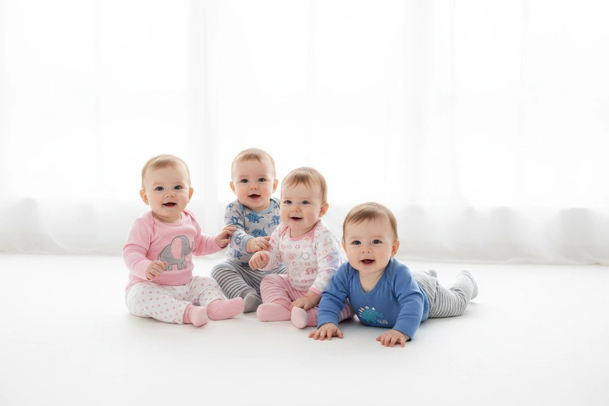 Baby Unisex Bodysuit & Pants Set | 8-Piece Long Sleeve Cotton Set