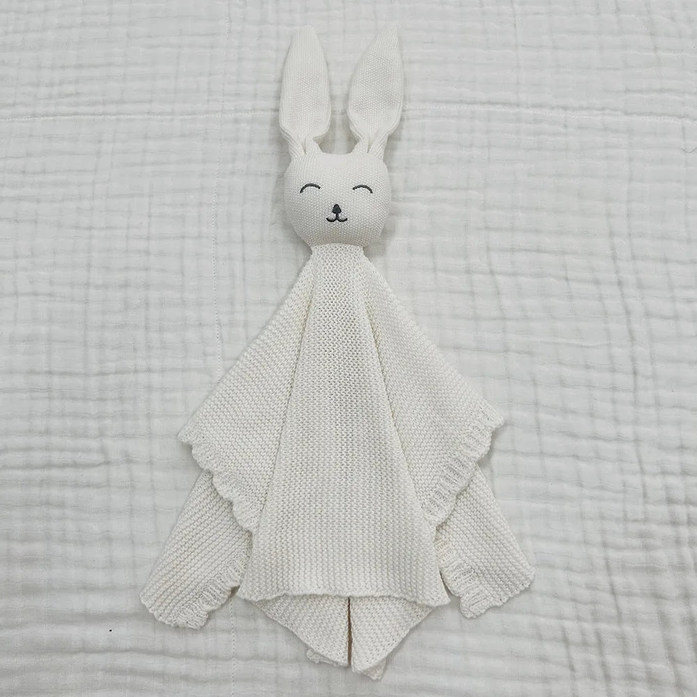 Baby gifts Lovey Animal Stroller Blanket Breathable Cotton Knitted Bunny Comforting Blanket