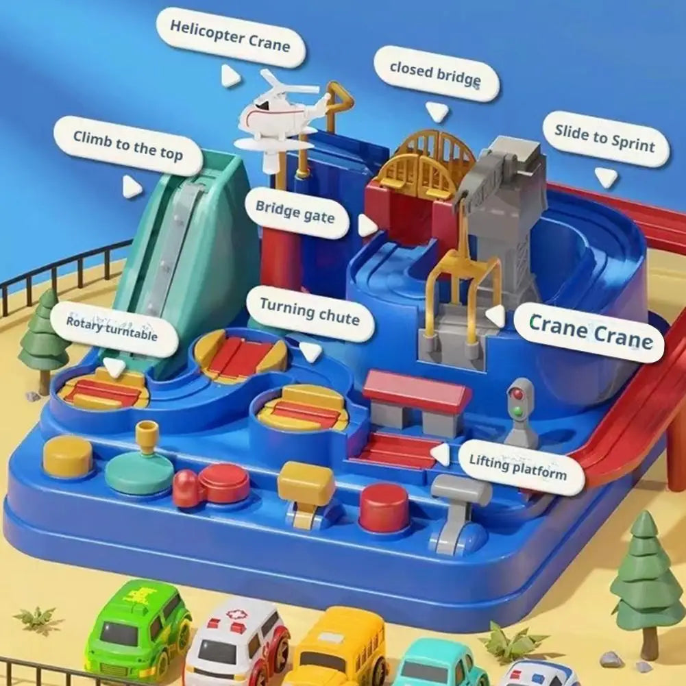 Racing Rail Car Track Set for Kids – Animals & Space Themes