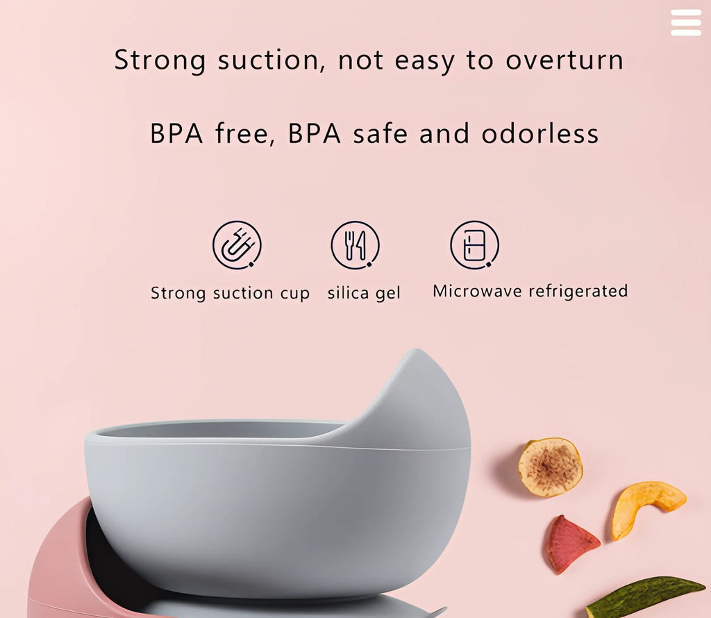 Baby Silicone Suction Bowl | BPA-Free Non-Slip Feeding Bowl for Infants & Toddlers