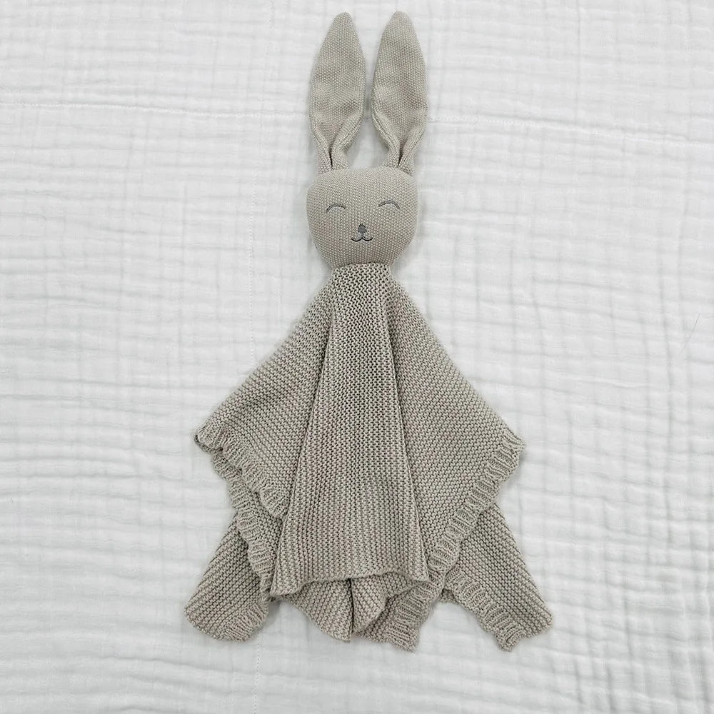 Baby gifts Lovey Animal Stroller Blanket Breathable Cotton Knitted Bunny Comforting Blanket